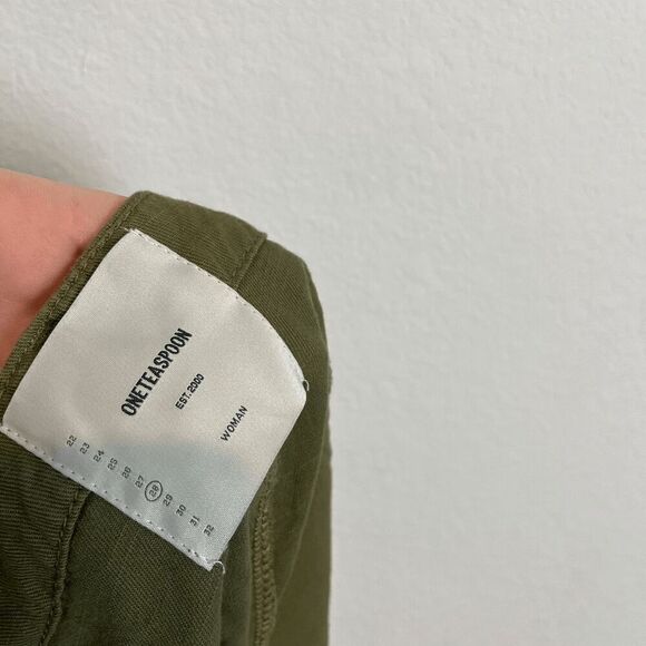 One Teaspoon Army Green Militaire Bandits Denim Jean Shorts Women's Size 28 - Picture 6 of 6